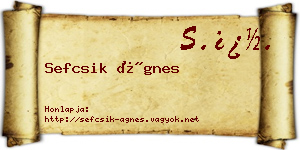 Sefcsik Ágnes névjegykártya
